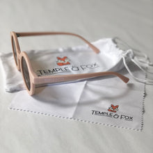 Load image into Gallery viewer, Light pink retro sunglasses for girls.