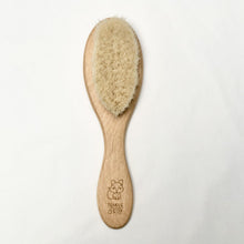 Load image into Gallery viewer, Soft Natural Goat Bristles Baby Hairbrush keepsake for baby shower or new mum