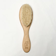 Load image into Gallery viewer, Soft Natural Goat Bristles Baby Hairbrush keepsake for baby shower or new mum
